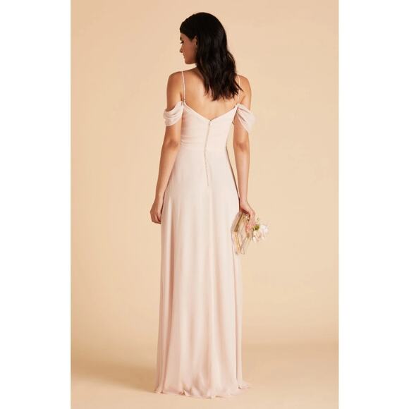 Birdy Grey Devin Convertible Maxi Dress Chiffon Pale Blush Women's XS Bridesmaid - Picture 11 of 11